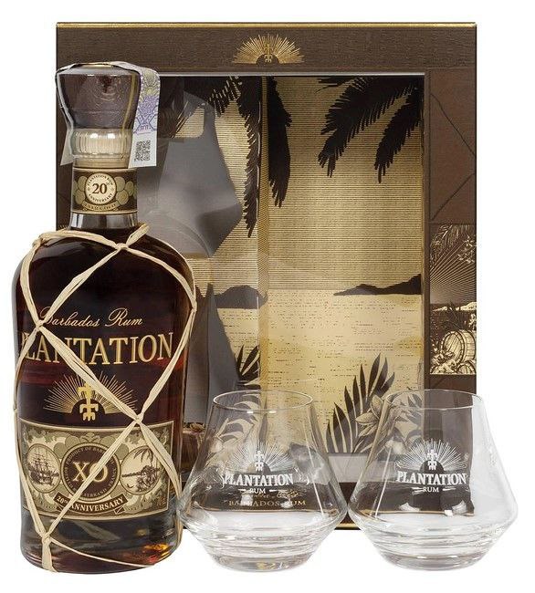 Ром Plantation Barbados XO 20th Anniversary 0.7л 40% + 2 келихи в под.уп.